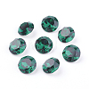 Pointed Back & Back Plated Glass Rhinestone Cabochons X-RGLA-J012-8mm-205-1