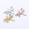 Brass Micro Pave Cubic Zirconia Pendants KK-P133-02-NR-1