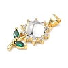 Brass Micro Pave Cubic Zirconia Pendants KK-H539-12G-3