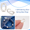 2Pcs 925 Sterling Silver Spring Gate Rings STER-MA0001-01-5