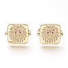 Brass Micro Pave Cubic Zirconia Cuff Rings RJEW-P018-17G-2