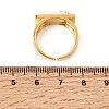 Brass with Natural Howlite Cuff Open Rings for Women GG-CBA0B5A-04G-04-5