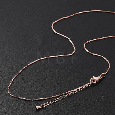 Brass Box Chain Necklaces for Women NJEW-D302-41RG-1