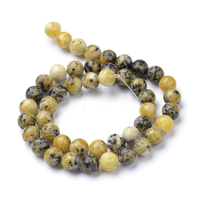 Natural Yellow Turquoise(Jasper) Beads Strands X-G-R345-8mm-44-1