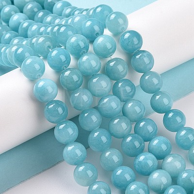 Natural Mashan Jade Round Beads Strands G-D263-8mm-XS28-1