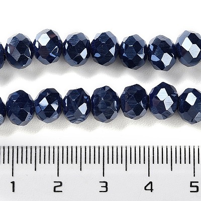 Electroplate Opaque Glass Beads Strands GLAA-D022-03-1