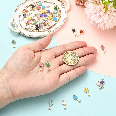 40Pcs 10 Colors Alloy Enamel Pendants FIND-YW0012-43-1