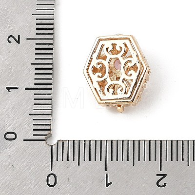 Brass Micro Pave Cubic Zirconia Beads KK-K297-28G-02-1