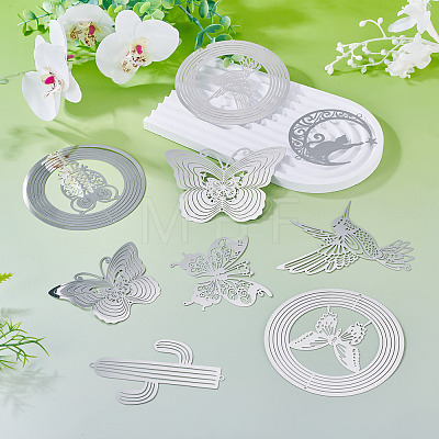 9Pcs 9 Styles 201 Stainless Steel Laser Cut Connector Charms STAS-TA0005-85-1