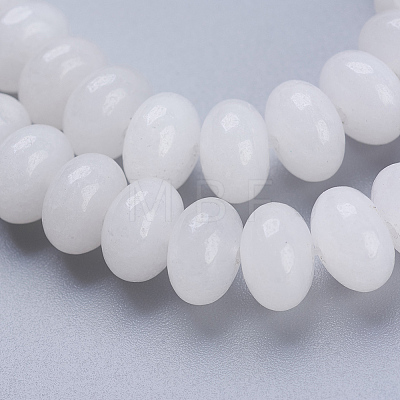 Natural White Jade Beads Strands G-P354-18-8x5mm-1