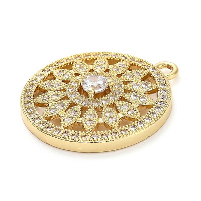 Brass Micro Pave Cubic Zirconia Pendants KK-L229-074G-1