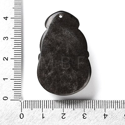 Natural Sliver Obsidian Pendants G-G098-08-1