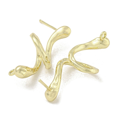 Brass Ear Studs Findings KK-R154-02G-1