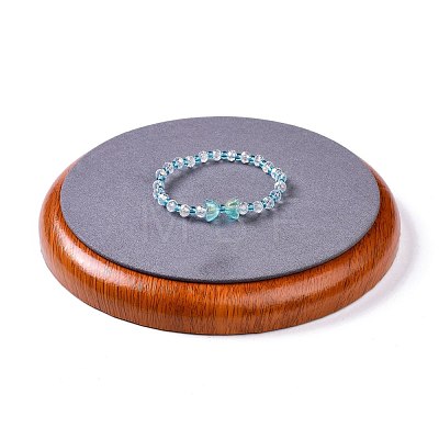 Flat Round Wood Pesentation Jewelry Bracelets Display Tray ODIS-P008-15C-02-1