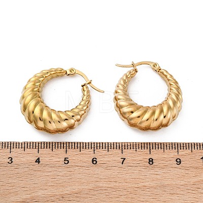 Ion Plating(IP) 304 Stainless Steel Hoop Earrings X-EJEW-O096-40G-1