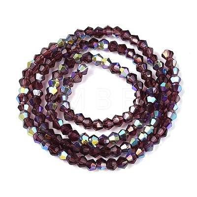 AB Color Plated Transparent Glass Beads Strands GLAA-G127-01S-1
