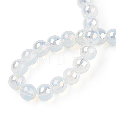 Electroplate Transparent Glass Beads Strands GLAA-T032-T6mm-AB14-1