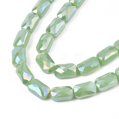 Electroplate Opaque Solid Color Glass Beads Strands X-EGLA-N002-25-A03-1