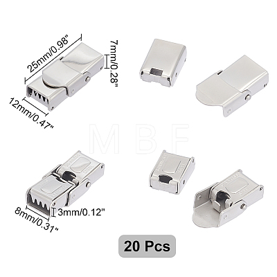 Unicraftale 20Pcs Rectangle 201 Stainless Steel Watch Band Clasps STAS-UN0051-85-1