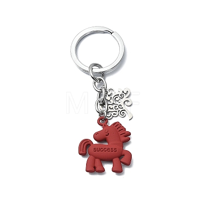 Spray Paint Alloy Keychains KEYC-JKC01479-1