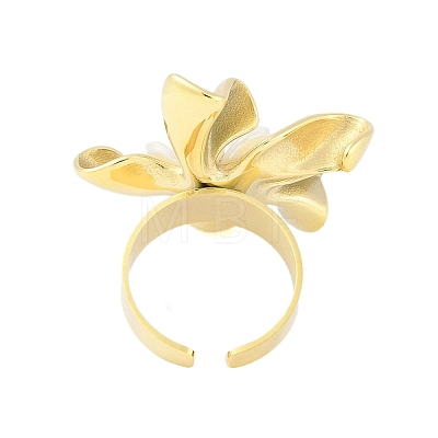 Flower Natural Shell Finger Rings RJEW-H234-01G-1