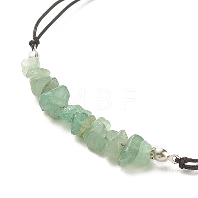 Natural Green Aventurine Chips Braided Bead Bracelet BJEW-JB08019-04-1