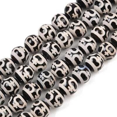 Tibetan Style dZi Beads Strands G-G328-A01-10mm-1
