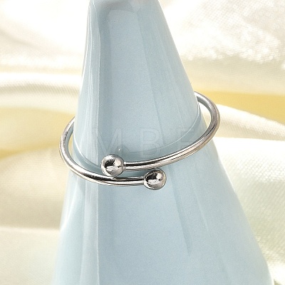 304 Stainless Steel Open Cuff Rings for Women RJEW-F170-03P-05-1