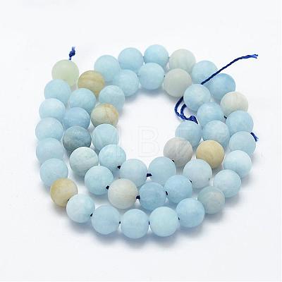 Natural Aquamarine Beads Strands G-E365-05-6mm-1