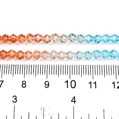 Gradient Color Baking Painted Glass Bead Strands DGLA-A039-T6mm-A016-1