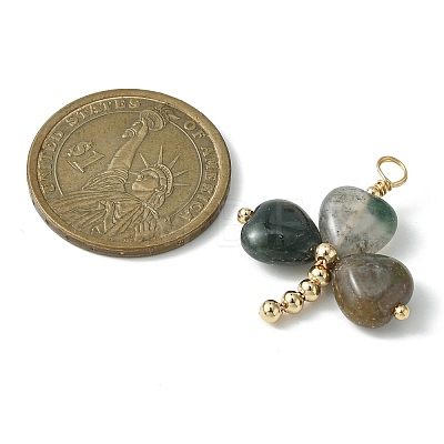 Saint Patrick's Day Natural & Synthetic Mixed Gemstone Pendants PALLOY-JF02235-1