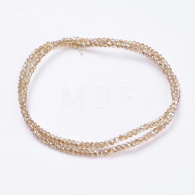 Electroplate Glass Beads Strands GLAA-F078-FR06-1