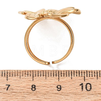 304 Stainless Steel Cuff Open Rings for Women RJEW-C162-01C-G-1