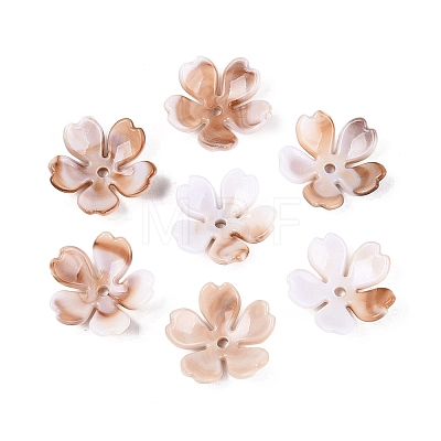 Two Tone Opaque Plastic Bead Caps KY-N025-48-1