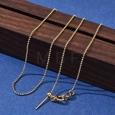 1mm Brass Ball Chain Adjustable Slider Necklaces KK-K398-28G-1