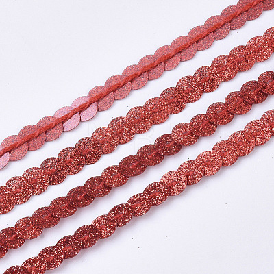 Ornament Accessories Plastic Paillette Bead Strands PVC-T006-02F-1
