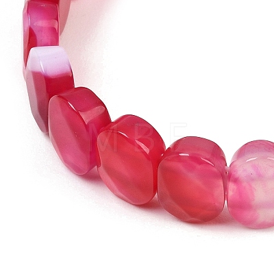 Dyed & Heated Natural Agate Oval Beaded Stretch Bracelet G-E010-01-17-1