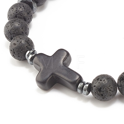 4Pcs 4 Style Mixed Stone Round Beaded Stretch Bracelets Set with Crystal Rhinestone BJEW-JB07885-1