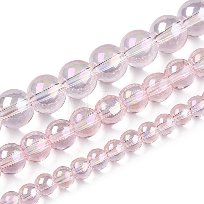 Electroplate Transparent Glass Beads Strands GLAA-T032-T6mm-AB10-1