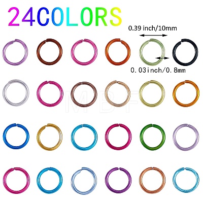 10320Pcs 24 Colors Aluminum Wire Open Jump Rings ALUM-SZ0001-10-1