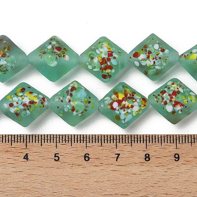 Frosted Handmade Lampwork Beads Strands LAMP-A010-01F-1
