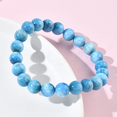 Natural Apatite Round Beads Stretch Bracelets for Women BJEW-Z158-03J-03-1