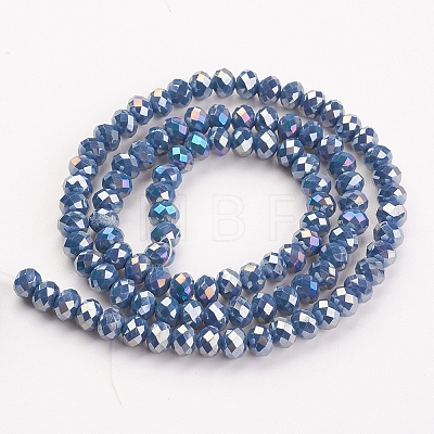 Electroplate Glass Beads Strands EGLA-A034-P4mm-B13-1