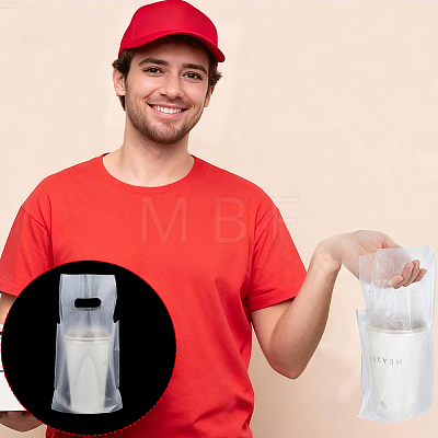 100Pcs HDPE Drink Carrier Packaging Bags for Delivery ABAG-WH0039-71A-1