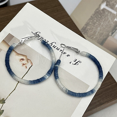 Alloy Polyester Hoop Earrings FS-WGF51EC-01-1