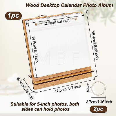 Wood Desktop Calendar Photo Album AJEW-WH0258-765C-1