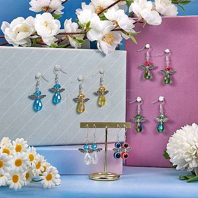 DIY Faceted Beads Earring Making Kit DIY-SZ0007-70-1