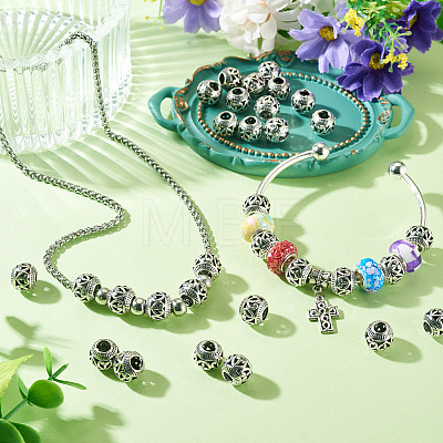 20Pcs Tibetan Style European Beads MPDL-TADJ0001-01-1