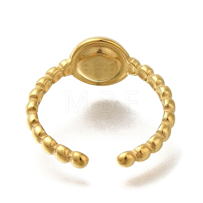 Ion Plating(IP) 304 Stainless Steel Open Cuff Ring Components X-RJEW-U017-10G-1