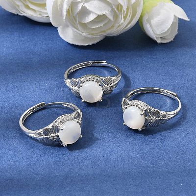 Brass Micro Pave Cubic Zirconia Finger Rings CU-CBA260E-06P-1